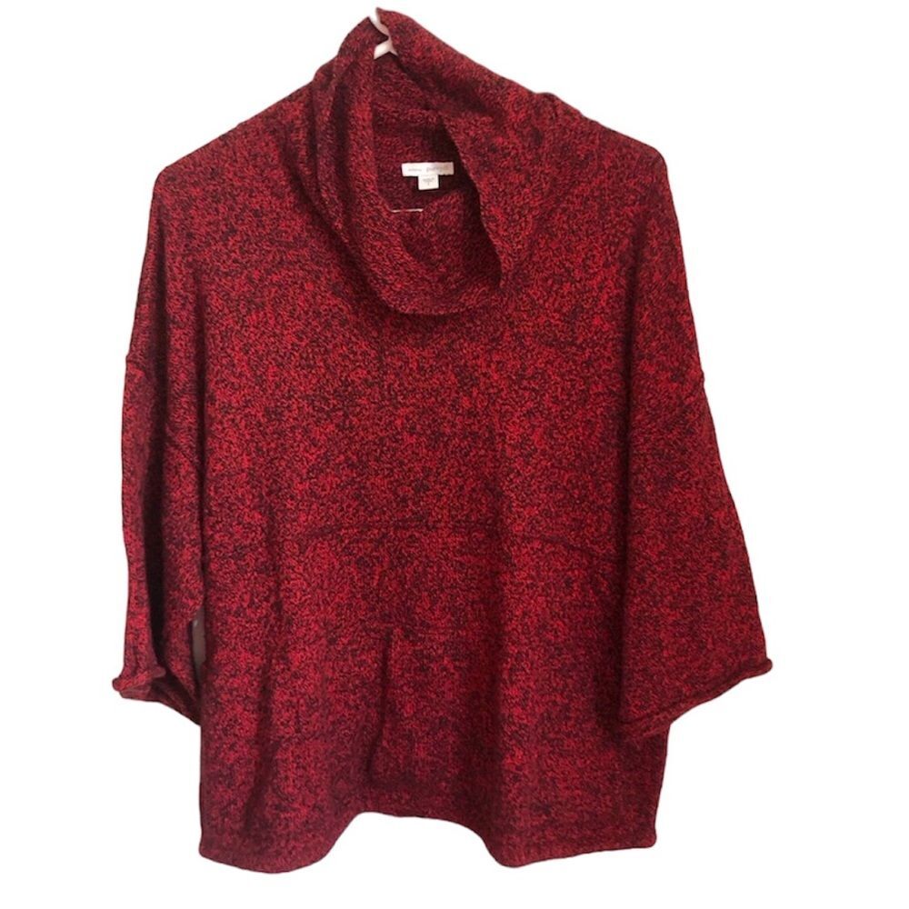 Kimono PureJill by J.Jill Red cowl neck cotton modal cashmere sweater size Small